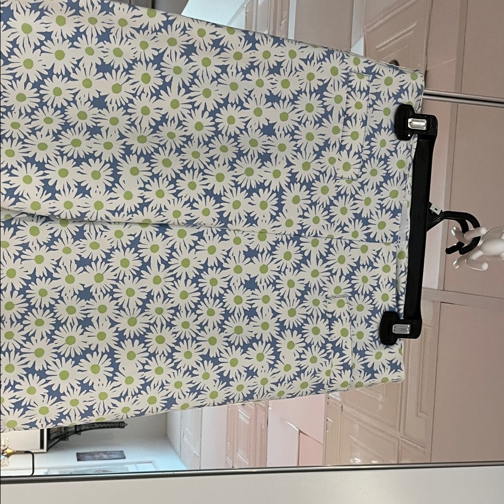 Mango Blue and White Floral Pencil Skirt